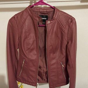Express Plum Leather Jacket